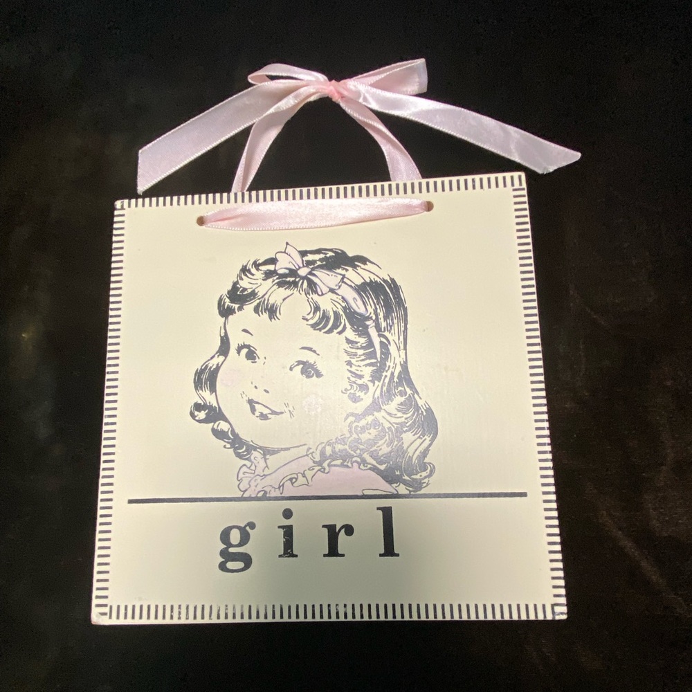 Vintage inspired door hanger GIRL
